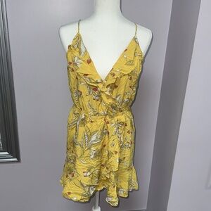 Express Sunflower Yellow Floral Dress size L
